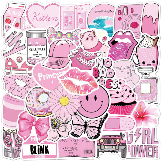 50PCS Pink Older Girl/Teen Stickers