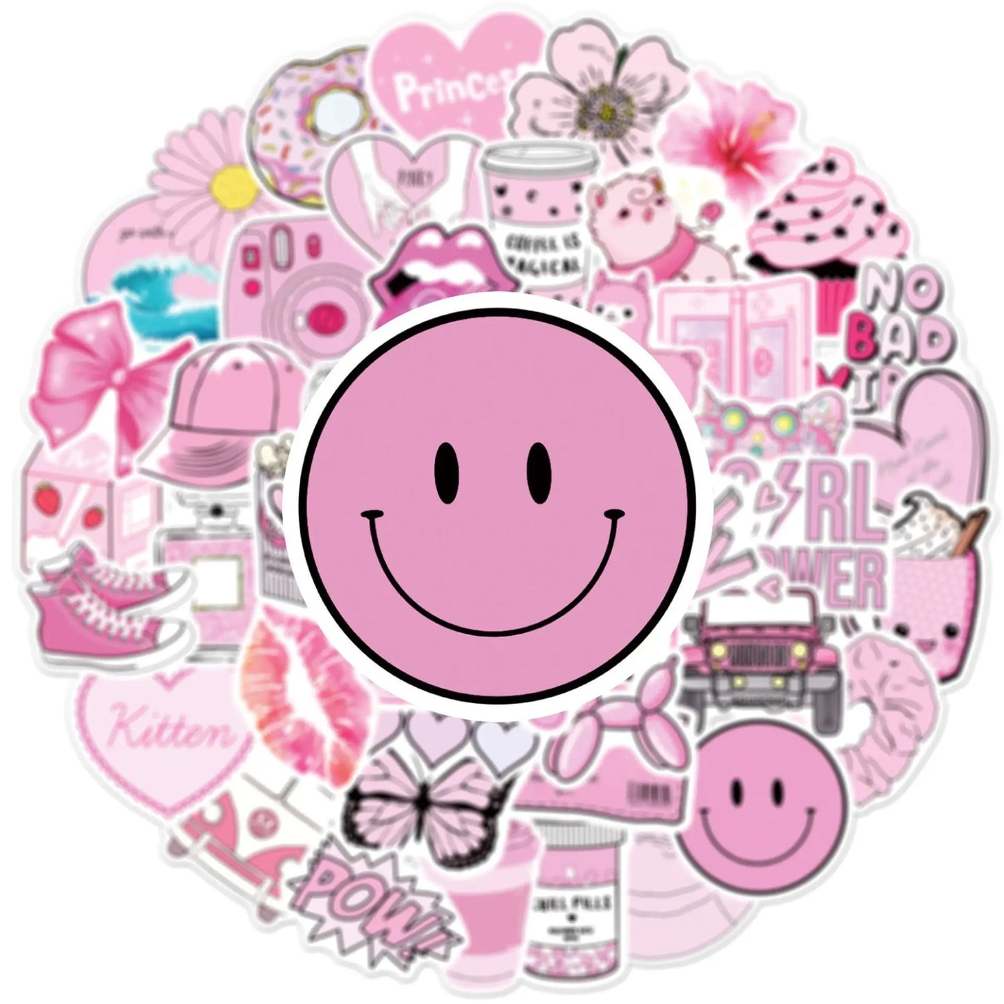 50PCS Pink Older Girl/Teen Stickers